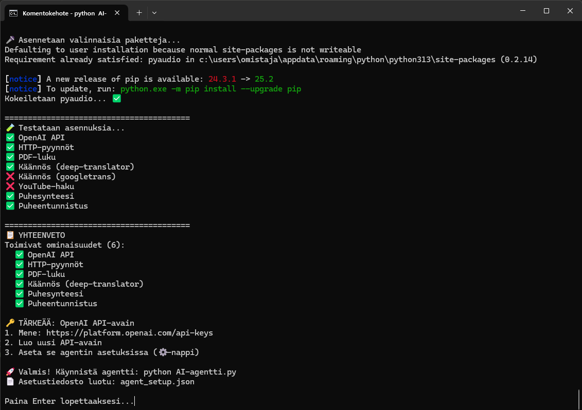 Komendy Python Monipuolinen AI-agentti python koodilla - https://tekoalyopas.com